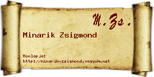 Minarik Zsigmond névjegykártya